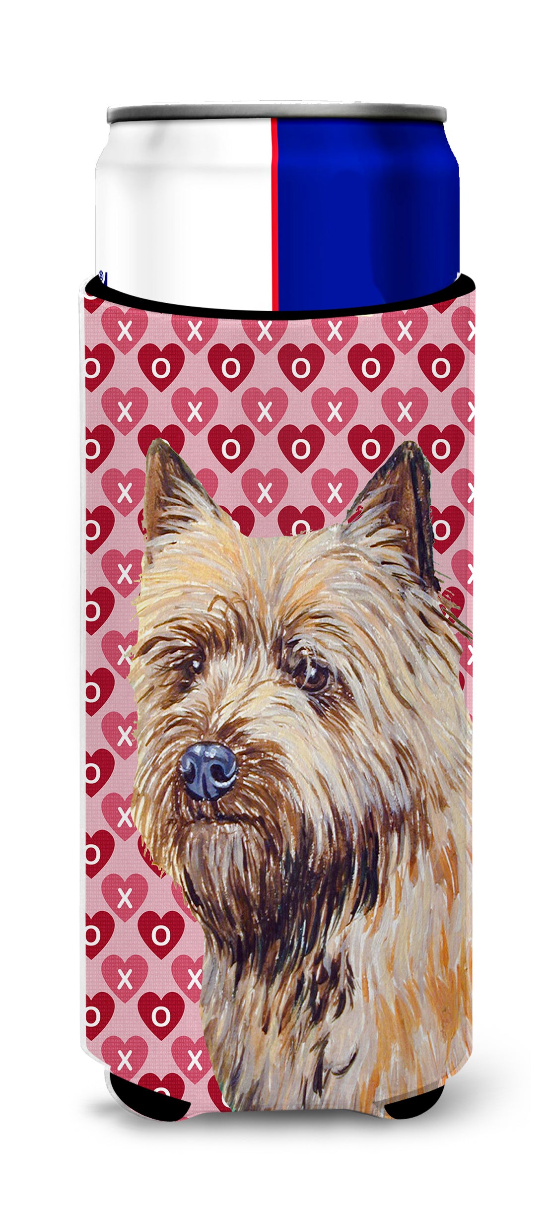 Cairn Terrier Hearts Love and Valentine&#39;s Day Portrait Ultra Beverage Insulators for slim cans LH9140MUK.
