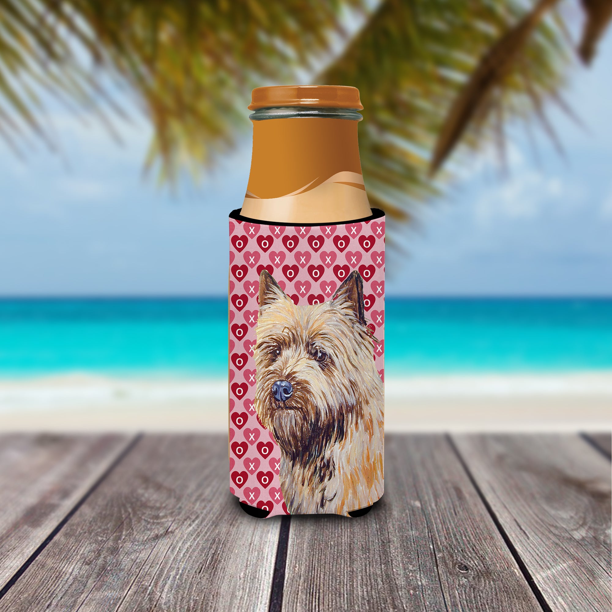 Cairn Terrier Hearts Love and Valentine's Day Portrait Ultra Beverage Insulators for slim cans LH9140MUK.