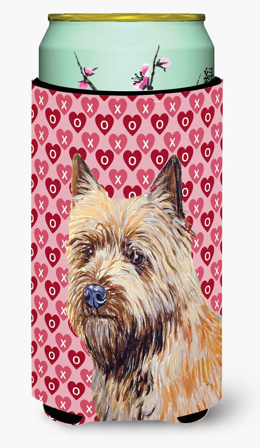 Cairn Terrier Hearts Love and Valentine&#39;s Day Portrait  Tall Boy Beverage Insulator Beverage Insulator Hugger by Caroline&#39;s Treasures