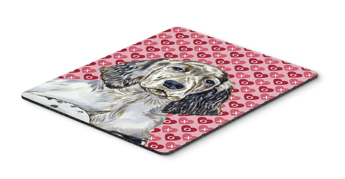 English Setter Hearts Love and Valentine&#39;s Day Mouse Pad, Hot Pad or Trivet by Caroline&#39;s Treasures
