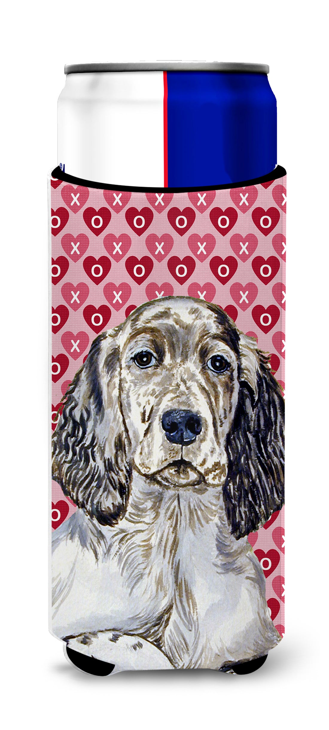 English Setter Hearts Love and Valentine&#39;s Day Portrait Ultra Beverage Insulators for slim cans LH9142MUK