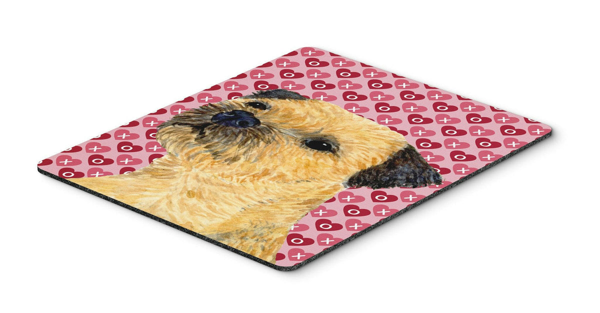 Border Terrier Hearts Love and Valentine&#39;s Day Mouse Pad, Hot Pad or Trivet by Caroline&#39;s Treasures