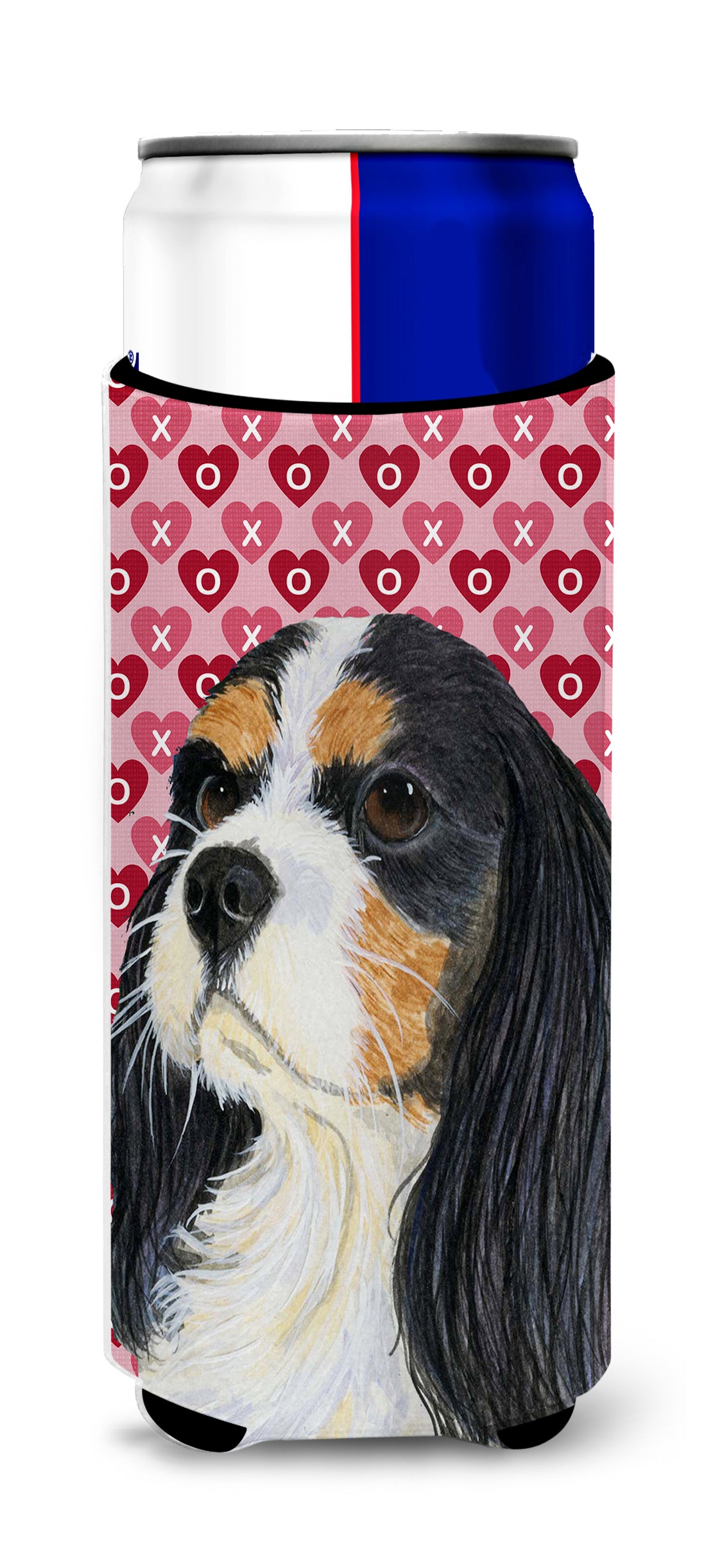 Cavalier Spaniel Hearts Love and Valentine&#39;s Day Portrait Ultra Beverage Insulators for slim cans LH9144MUK