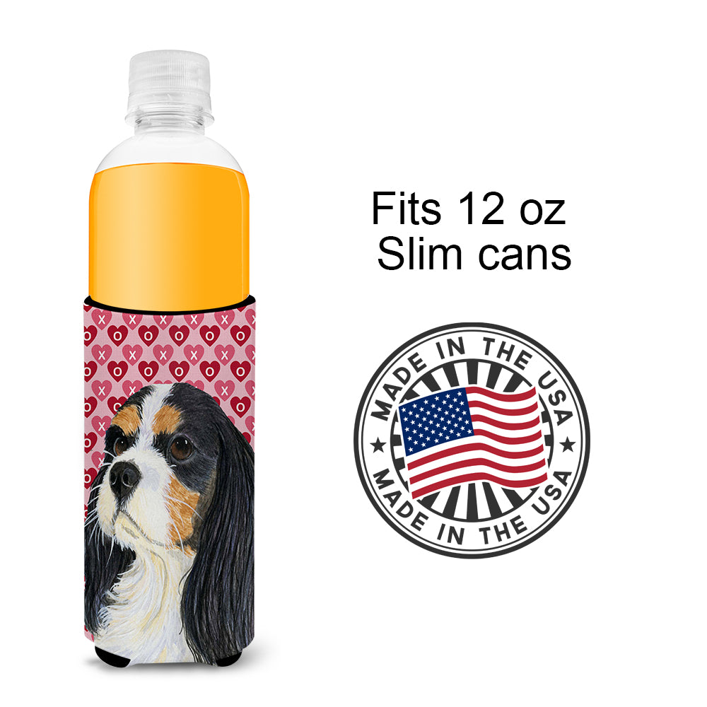 Cavalier Spaniel Hearts Love and Valentine's Day Portrait Ultra Beverage Insulators for slim cans LH9144MUK.