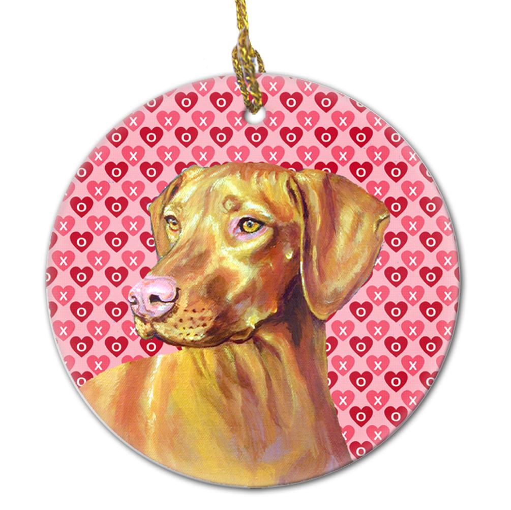 Vizsla Valentine&#39;s Love and Hearts Ceramic Ornament by Caroline&#39;s Treasures