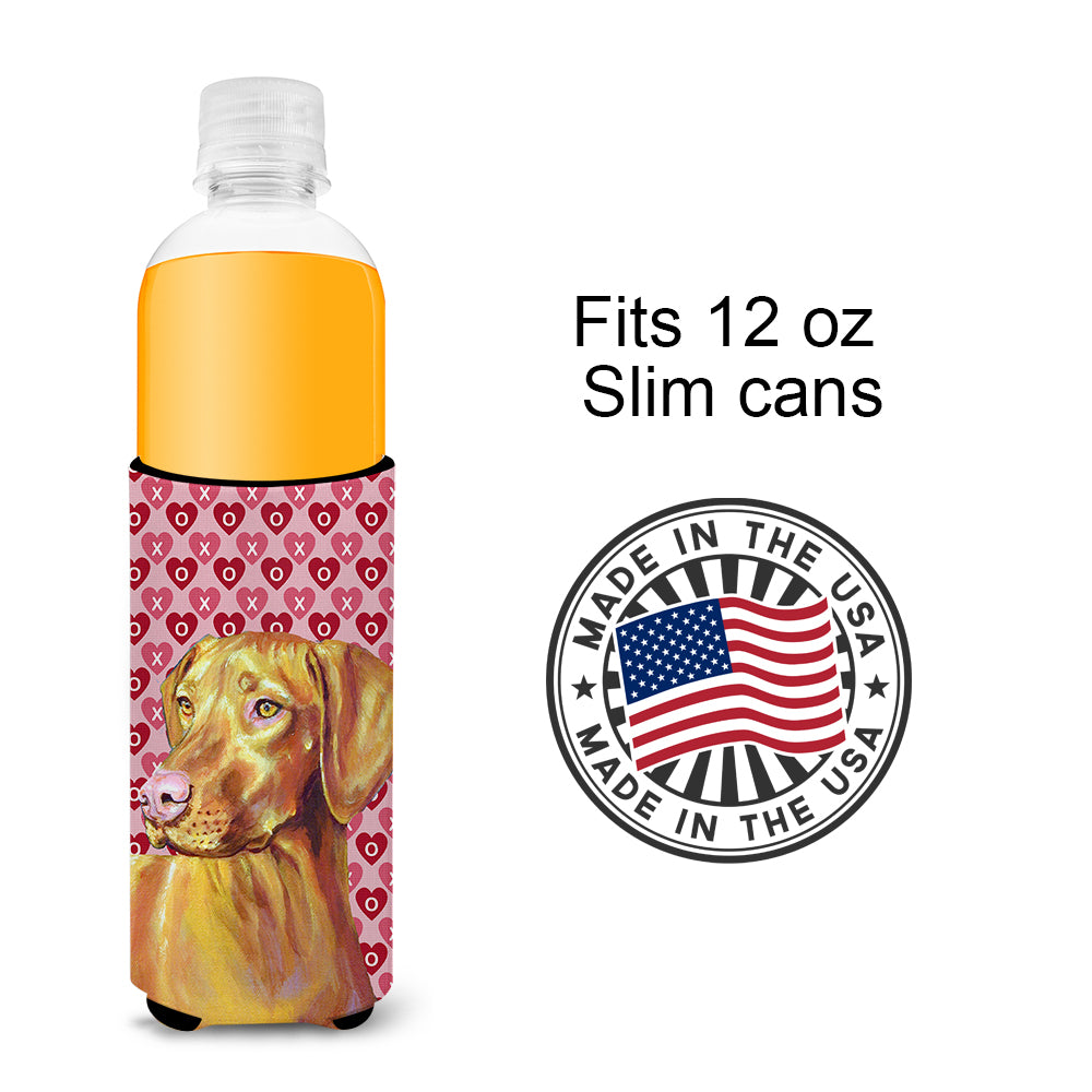 Vizsla Hearts Love and Valentine's Day Portrait Ultra Beverage Insulators for slim cans LH9145MUK.