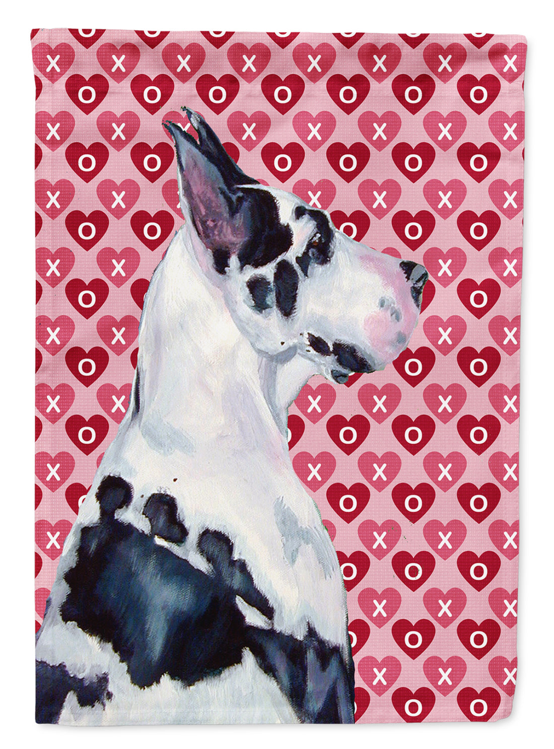 Great Dane Hearts Love Valentine&#39;s Day Flag Canvas House Size