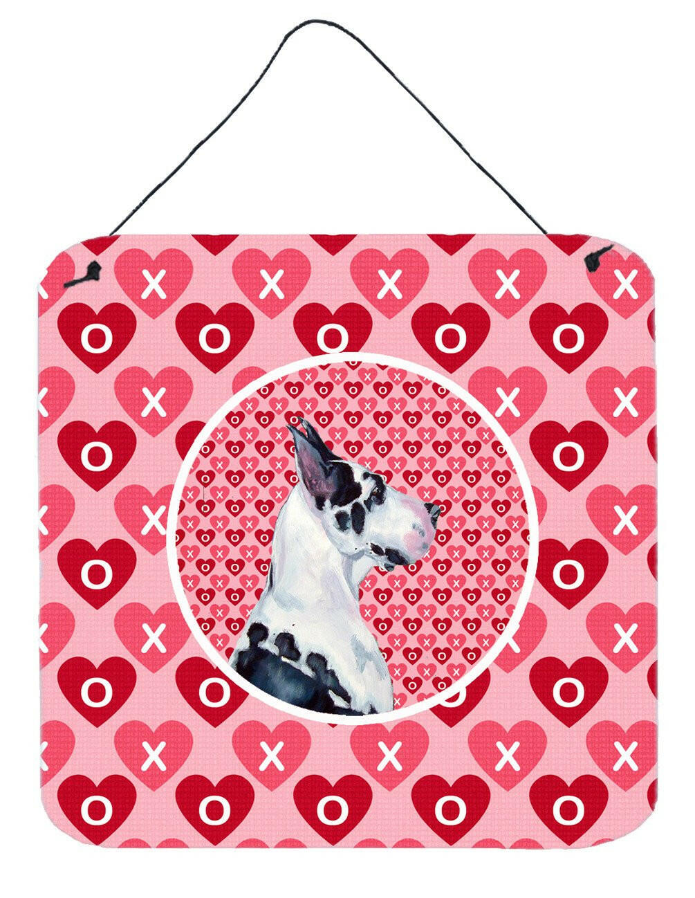Great Dane Valentine&#39;s Love and Hearts Wall or Door Hanging Prints by Caroline&#39;s Treasures
