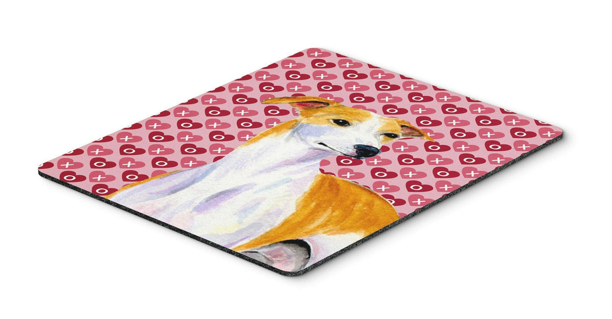 Whippet Hearts Love and Valentine&#39;s Day Portrait Mouse Pad, Hot Pad or Trivet by Caroline&#39;s Treasures