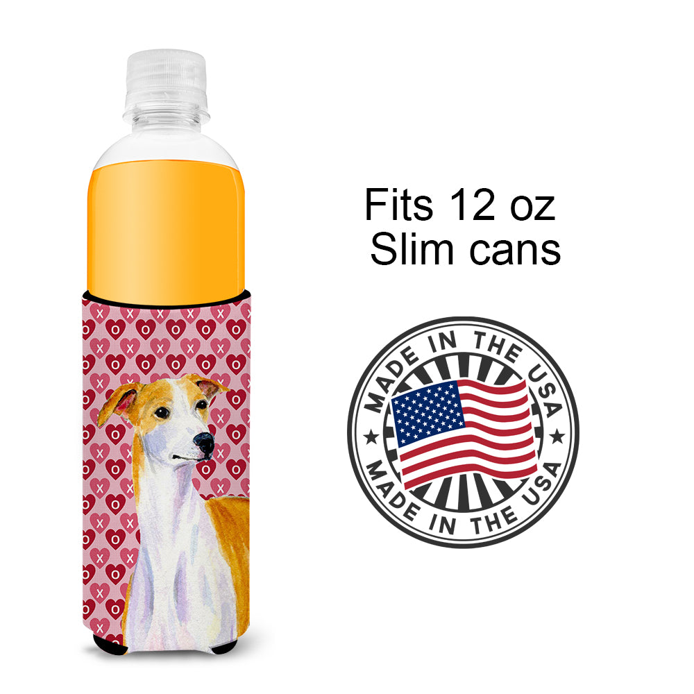 Whippet Hearts Love and Valentine's Day Portrait Ultra Beverage Isolateurs pour canettes minces LH9148MUK