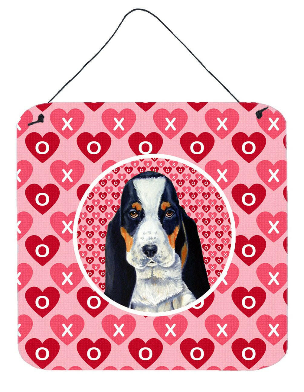 Basset Hound Valentine's Love and Hearts Wall or Door Hanging Prints by Caroline's Treasures