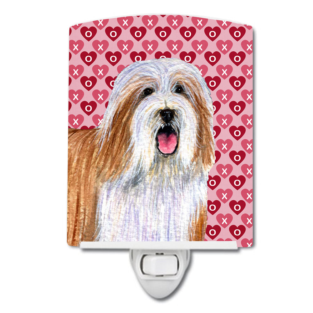 Bearded Collie Hearts Love and Valentine&#39;s Day Portrait Ceramic Night Light LH9150CNL - the-store.com