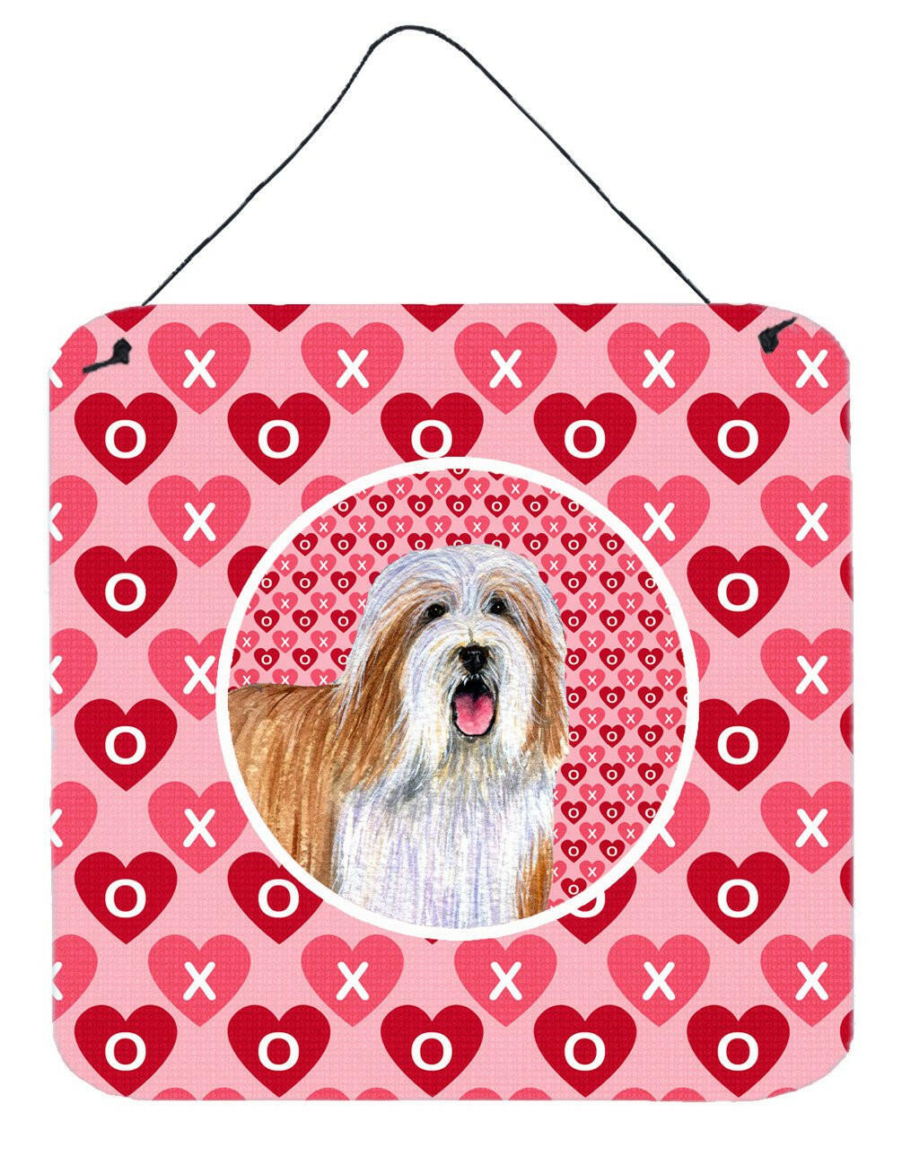 Bearded Collie Valentine&#39;s Love and Hearts Wall or Door Hanging Prints by Caroline&#39;s Treasures
