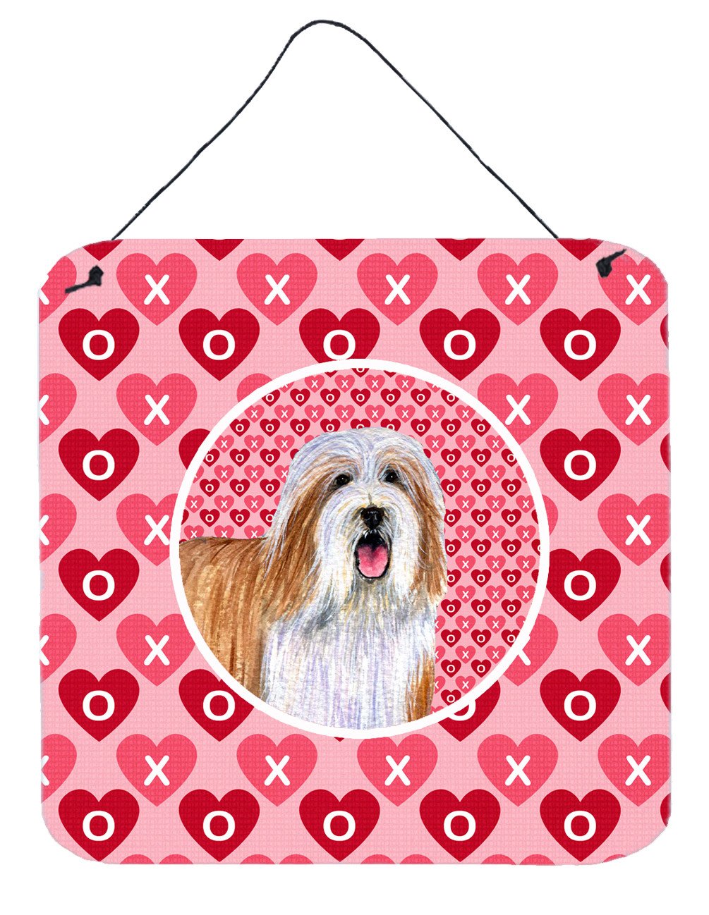 Bearded Collie Valentine's Love and Hearts Wall or Door Hanging Prints by Caroline's Treasures