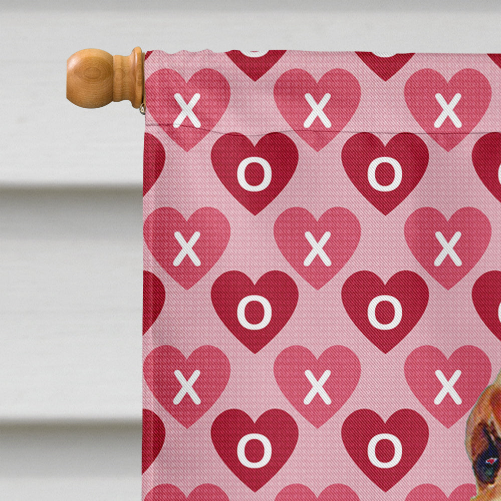 Bloodhound Hearts Love and Valentine's Day Portrait Flag Canvas House Size