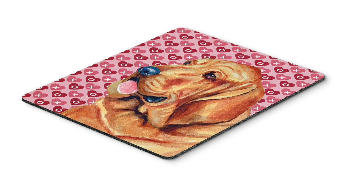 Bloodhound Hearts Love and Valentine&#39;s Day Mouse Pad, Hot Pad or Trivet by Caroline&#39;s Treasures