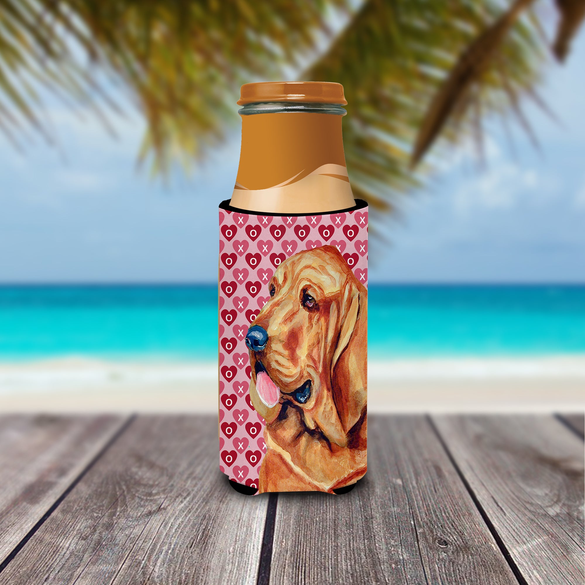 Bloodhound Hearts Love and Valentine's Day Portrait Ultra Beverage Insulators for slim cans LH9151MUK.