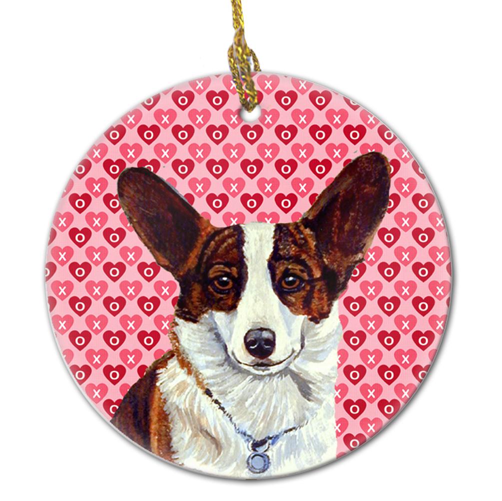 Corgi Valentine&#39;s Love and Hearts Ceramic Ornament by Caroline&#39;s Treasures