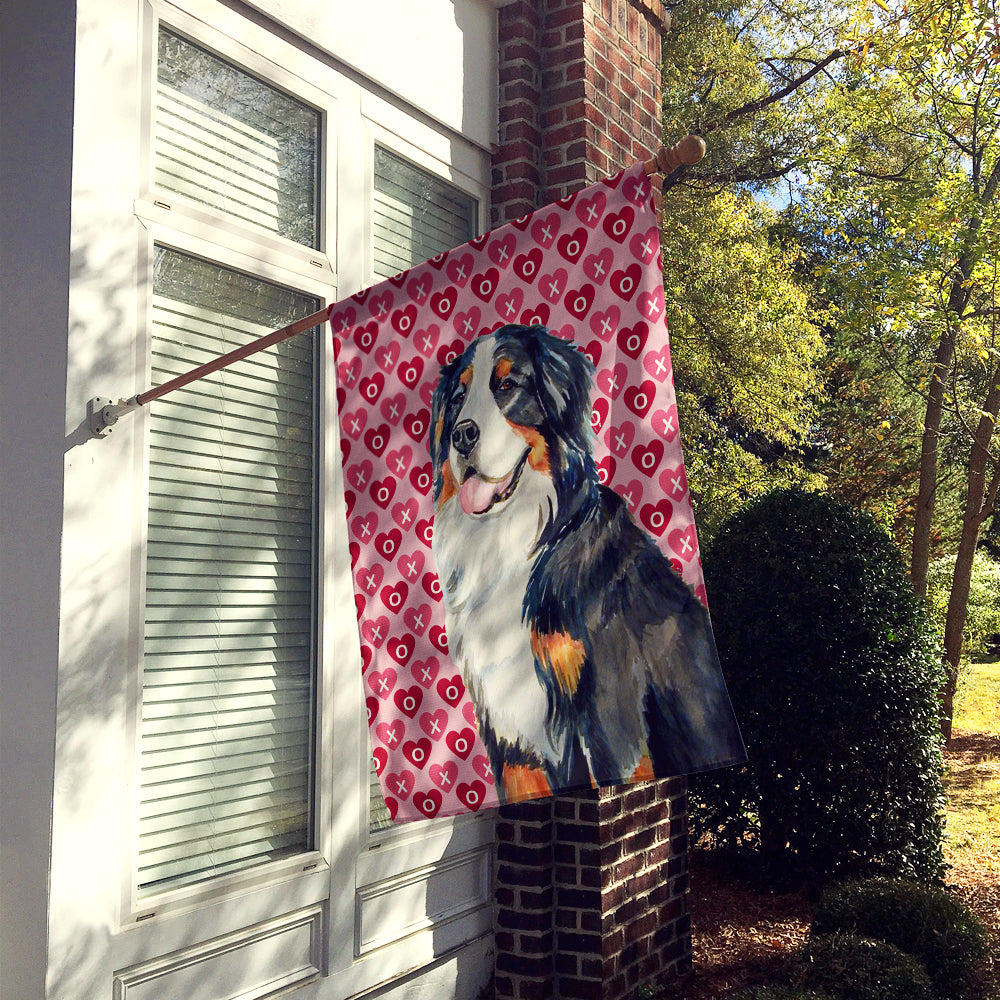 Bernese Mountain Dog Hearts Love and Valentine's Day  Flag Canvas House Size