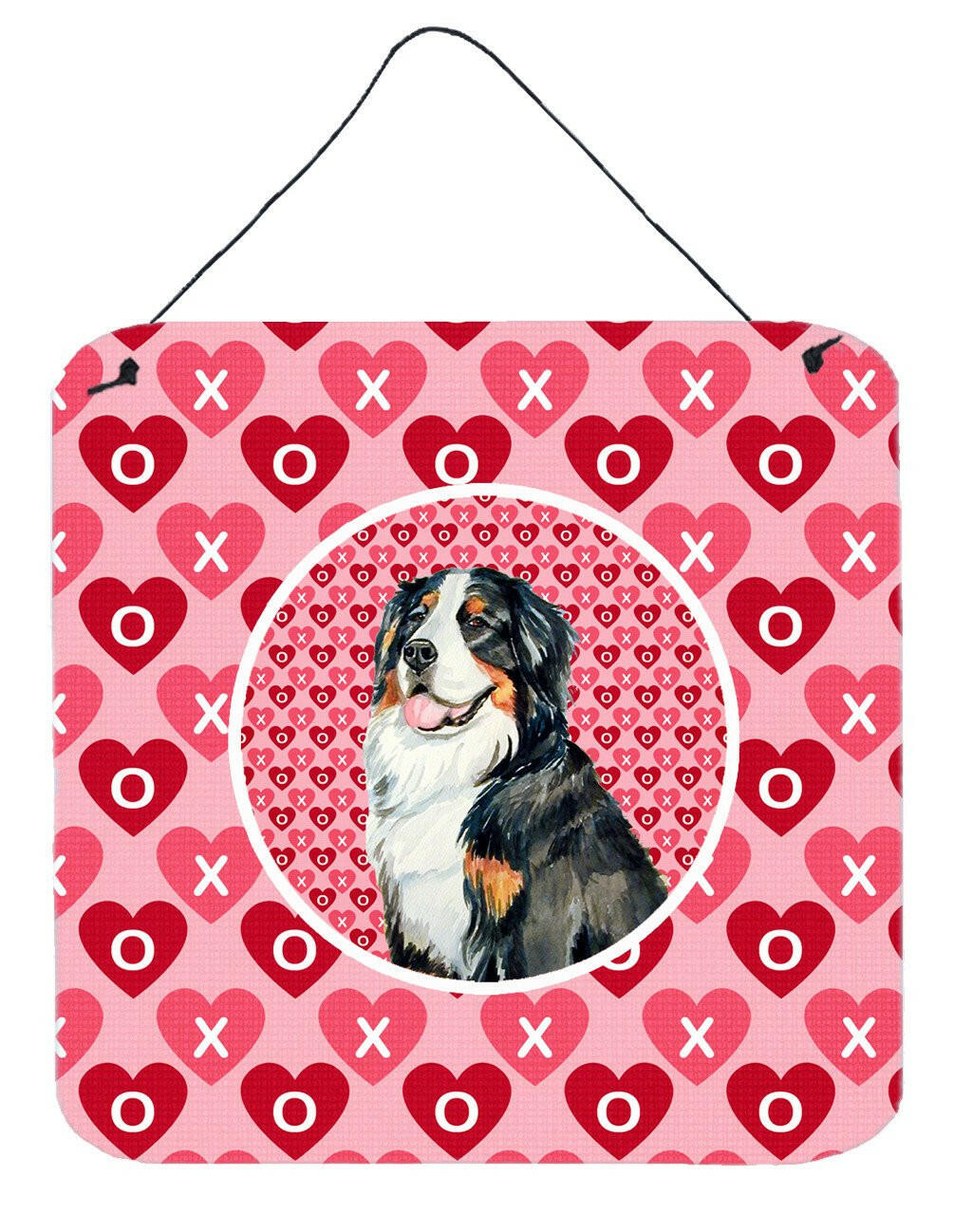 Bernese Mountain Dog Valentine&#39;s Love and Hearts Wall or Door Hanging Prints by Caroline&#39;s Treasures