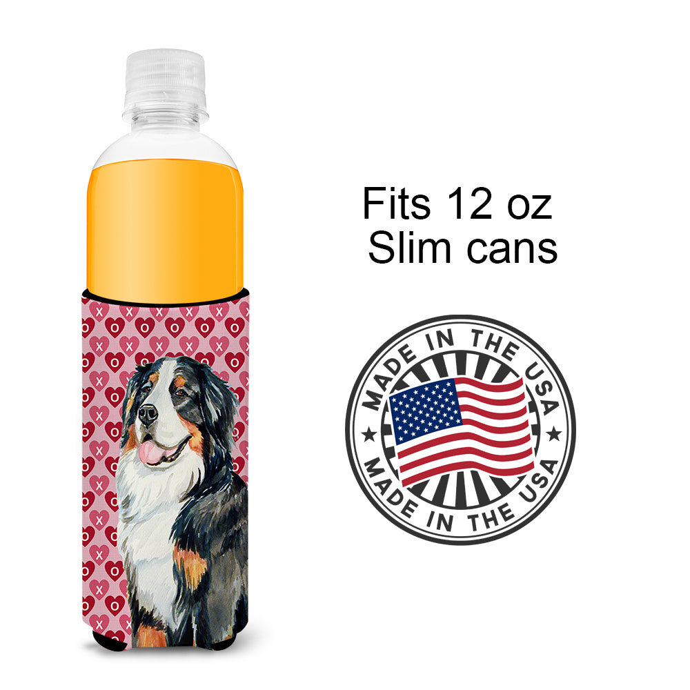 Bernese Mountain Dog Hearts Love and Valentine's Day Portrait Ultra Beverage Insulators for slim cans LH9154MUK