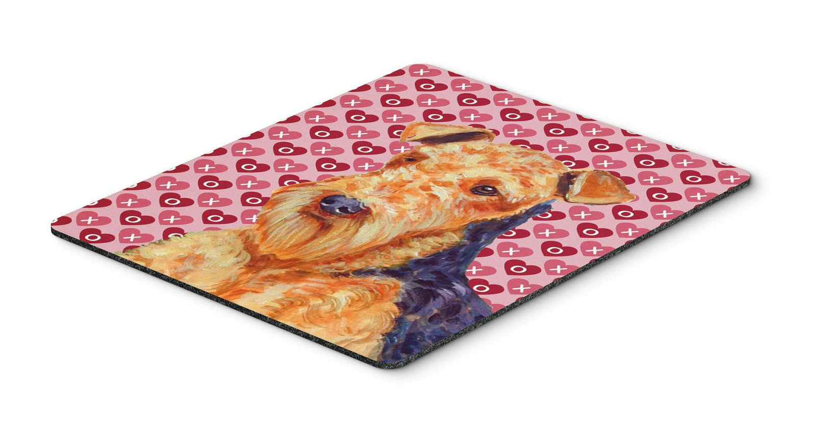 Airedale Hearts Love and Valentine's Day Portrait Mouse Pad, Hot Pad or Trivet by Caroline's Treasures