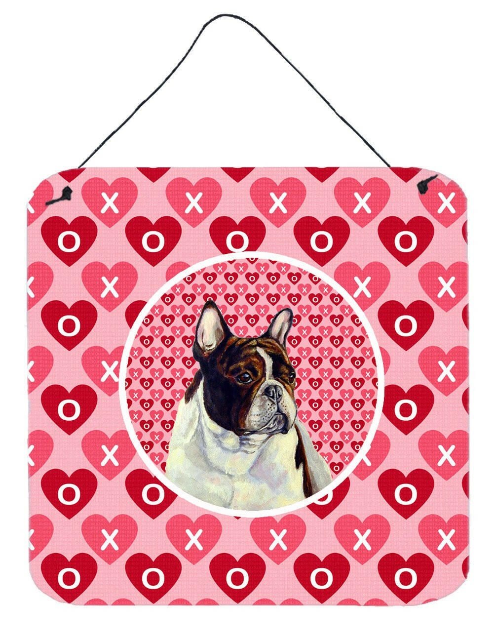 French Bulldog Valentine&#39;s Love and Hearts Wall or Door Hanging Prints by Caroline&#39;s Treasures