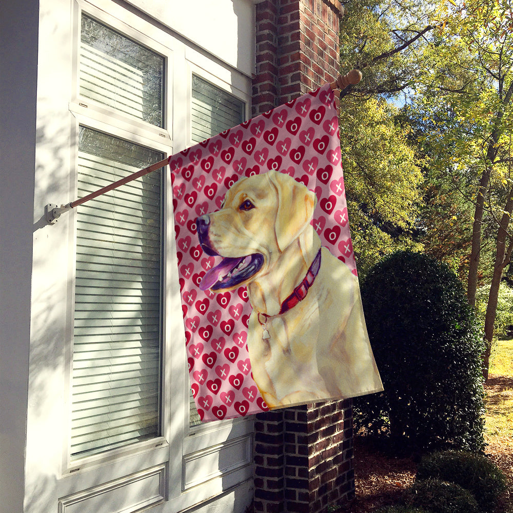 Labrador Hearts Love Valentine's Day Flag Canvas House Size  the-store.com.