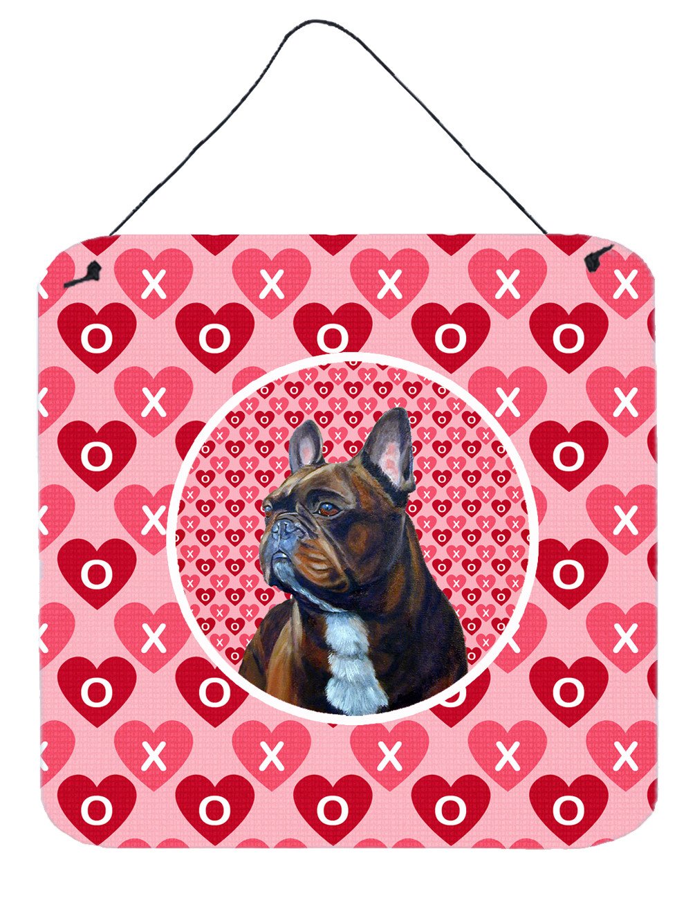 French Bulldog Valentine&#39;s Love and Hearts Wall or Door Hanging Prints by Caroline&#39;s Treasures