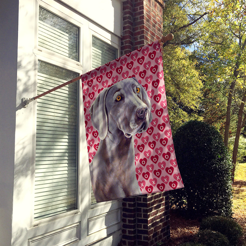 Weimaraner Hearts Love Valentine's Day Flag Canvas House Size  the-store.com.