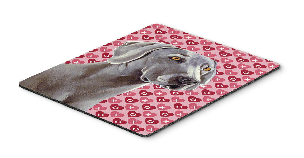 Weimaraner Hearts Love and Valentine&#39;s Day Mouse Pad, Hot Pad or Trivet by Caroline&#39;s Treasures