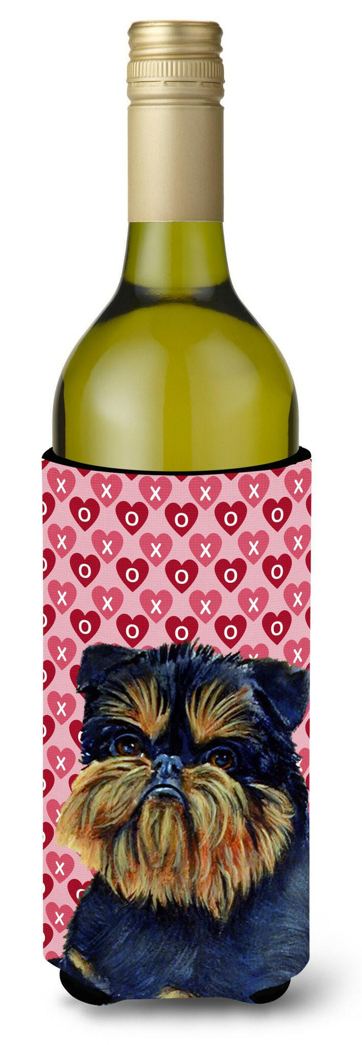 Brussels Griffon  Love Valentine&#39;s Day Portrait Wine Bottle Beverage Insulator Beverage Insulator Hugger by Caroline&#39;s Treasures