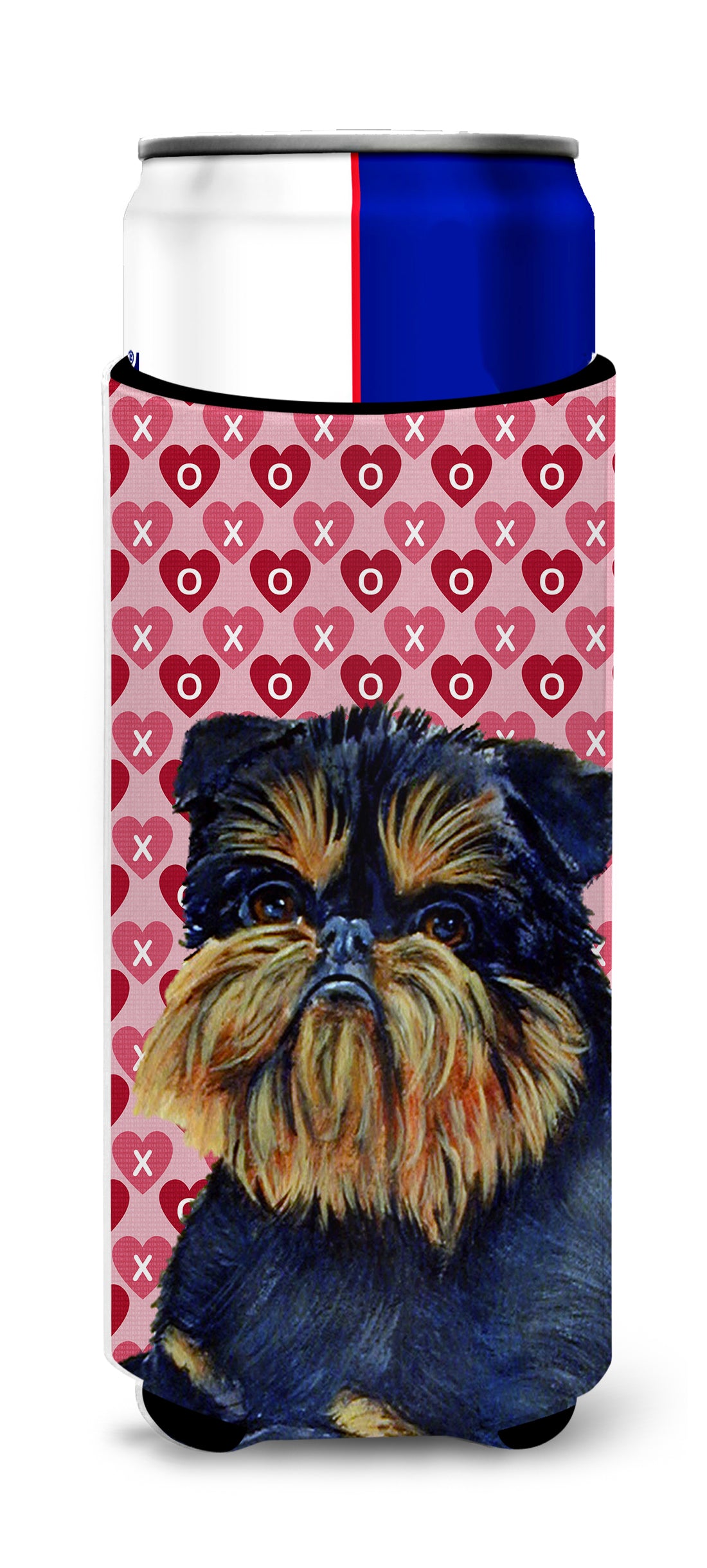 Brussels Griffon Hearts Love and Valentine&#39;s Day Portrait Ultra Beverage Insulators for slim cans LH9163MUK.