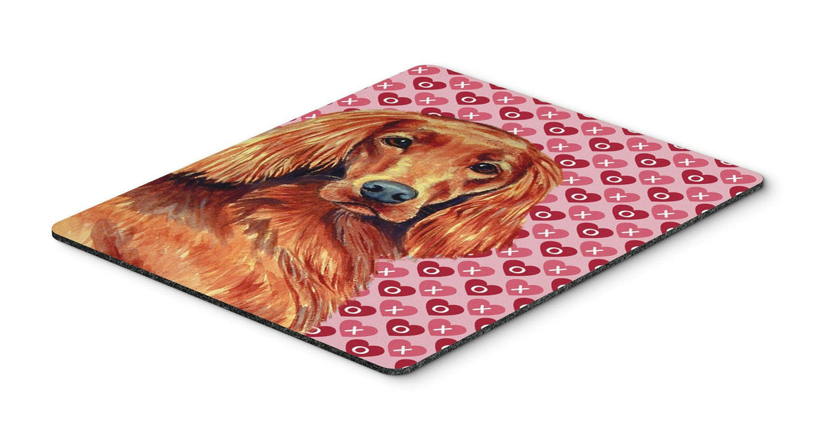 Irish Setter Hearts Love and Valentine&#39;s Day Mouse Pad, Hot Pad or Trivet by Caroline&#39;s Treasures