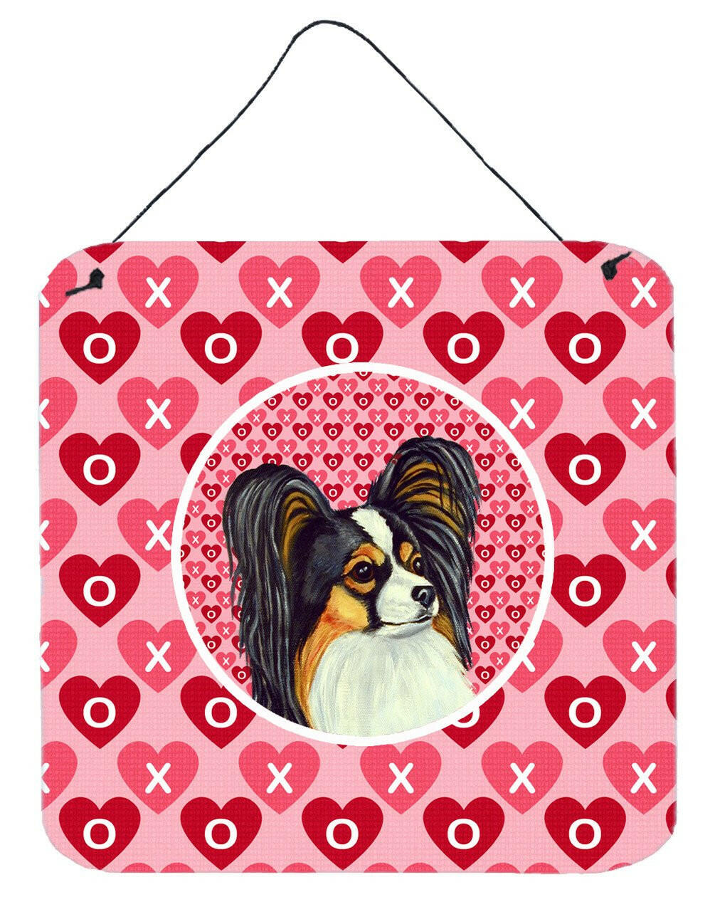 Papillon Valentine's Love and Hearts Wall or Door Hanging Prints by Caroline's Treasures