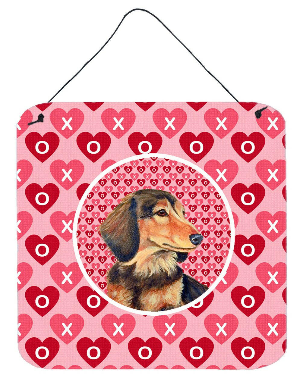 Dachshund Valentine's Love and Hearts Wall or Door Hanging Prints by Caroline's Treasures