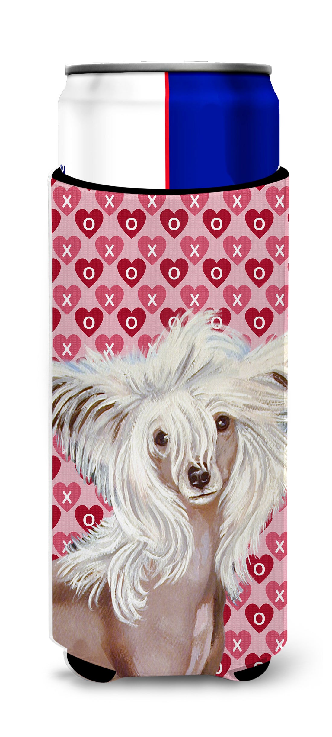 Chinese Crested Hearts Love and Valentine&#39;s Day Portrait Ultra Beverage Insulators for slim cans LH9167MUK.