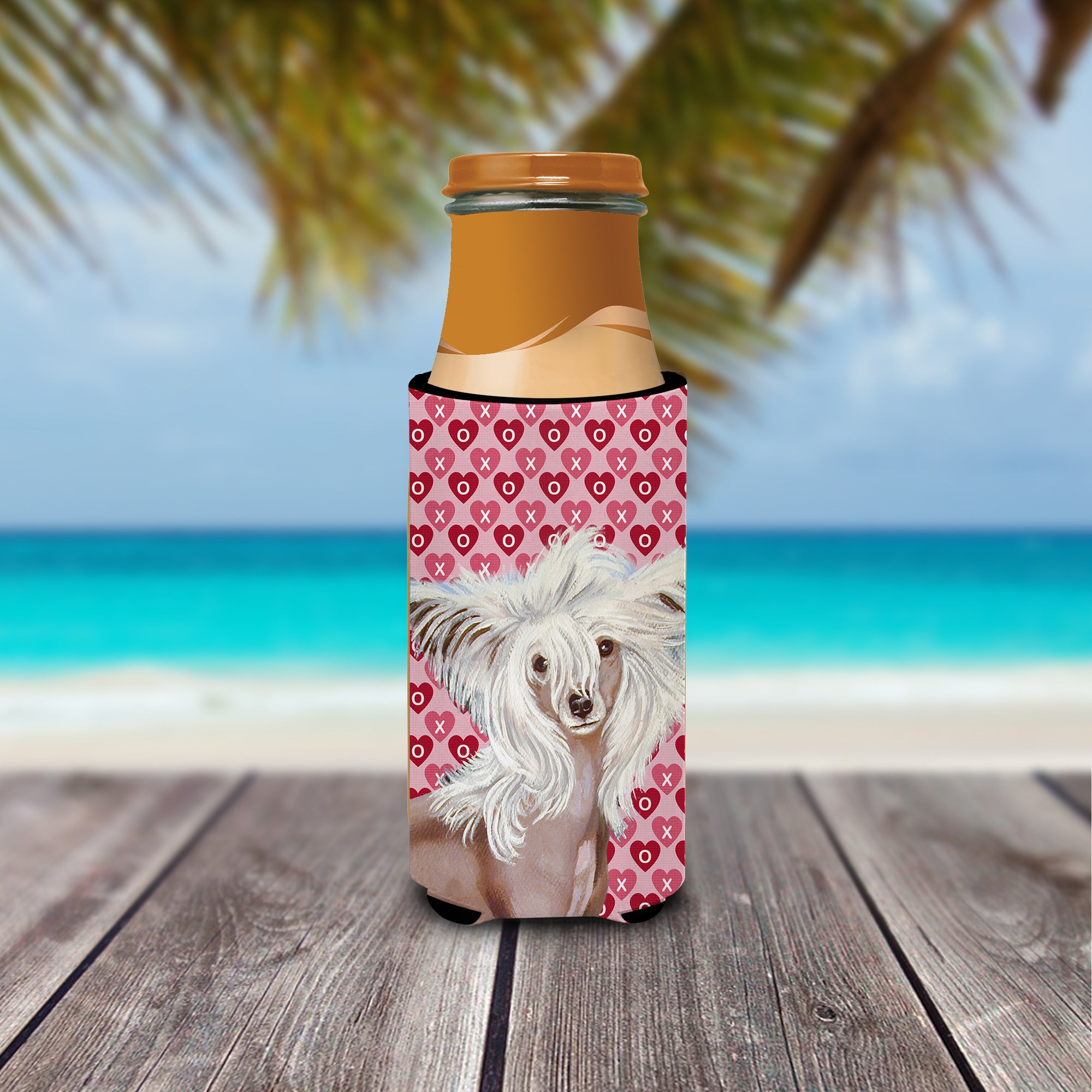 Chinese Crested Hearts Love and Valentine's Day Portrait Ultra Beverage Insulators for slim cans LH9167MUK
