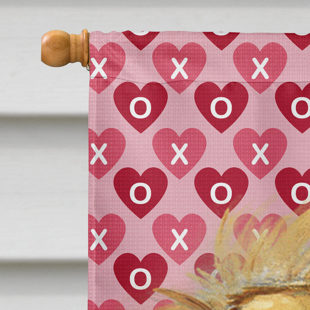 Tibetan Spaniel Hearts Love and Valentine's Day Portrait Flag Canvas House Size  the-store.com.