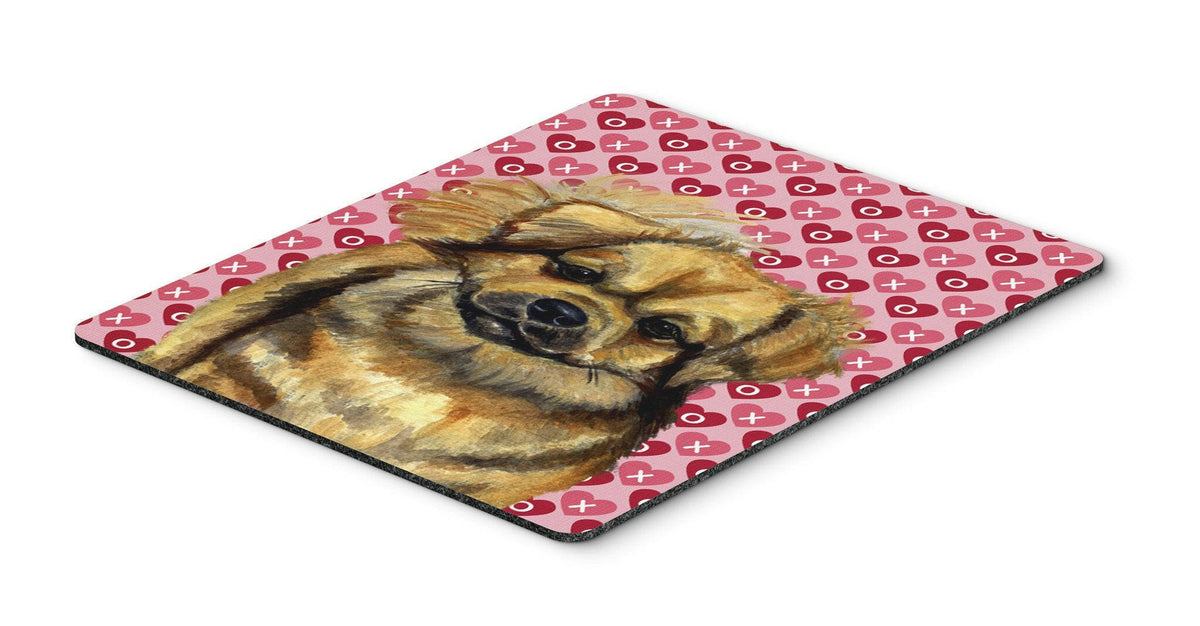 Tibetan Spaniel Hearts Love and Valentine&#39;s Day Mouse Pad, Hot Pad or Trivet by Caroline&#39;s Treasures