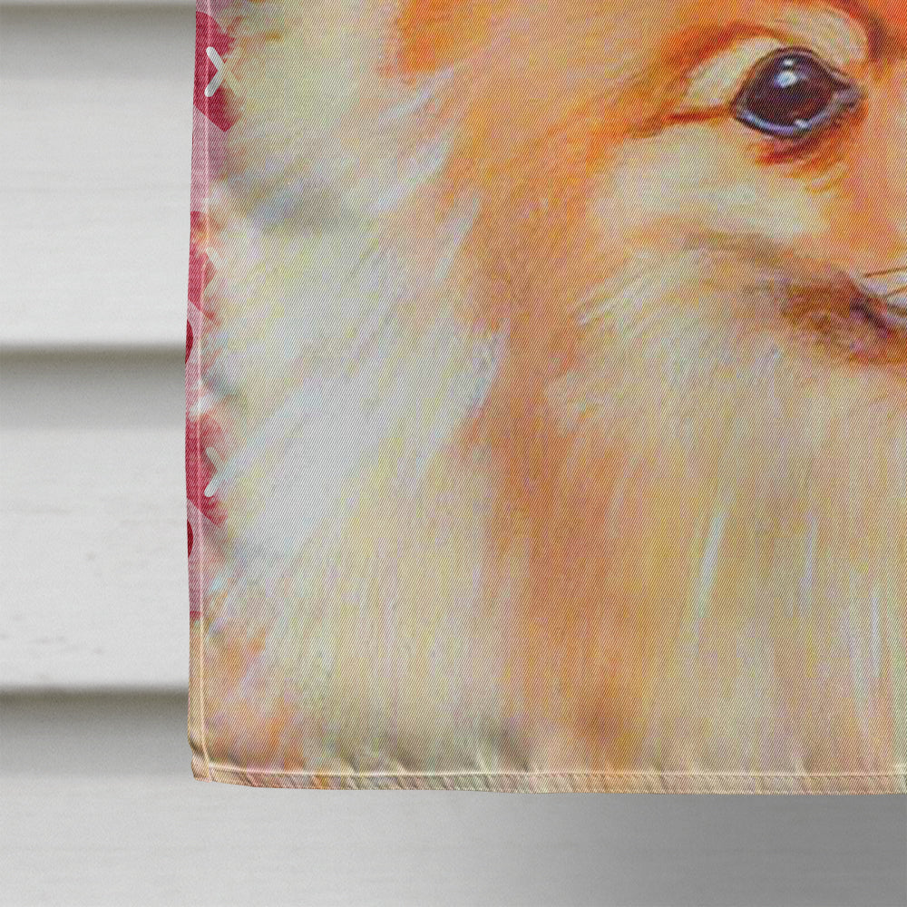 Pomeranian Hearts Love and Valentine's Day Portrait Flag Canvas House Size