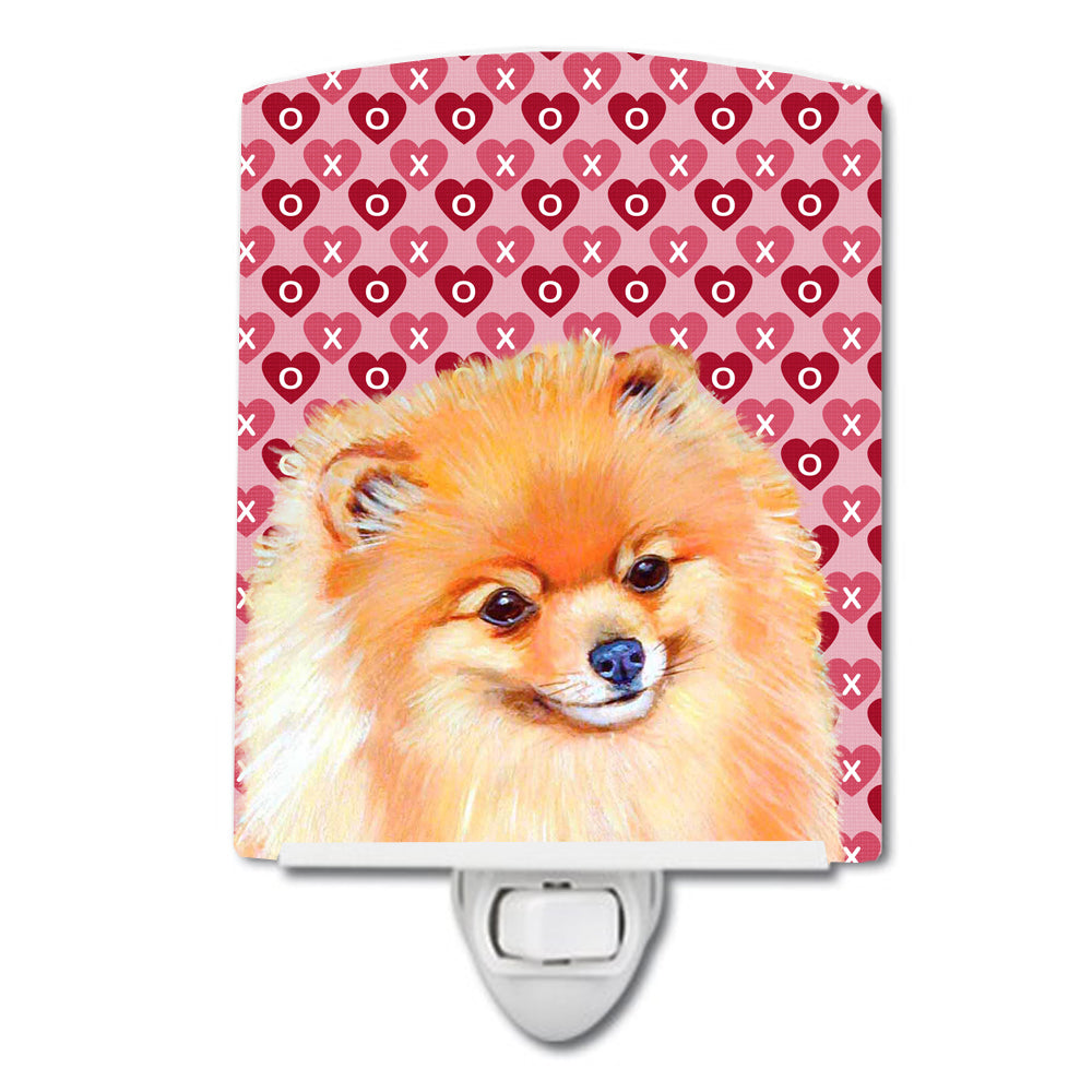 Pomeranian Hearts Love and Valentine's Day Portrait Ceramic Night Light LH9170CNL - the-store.com