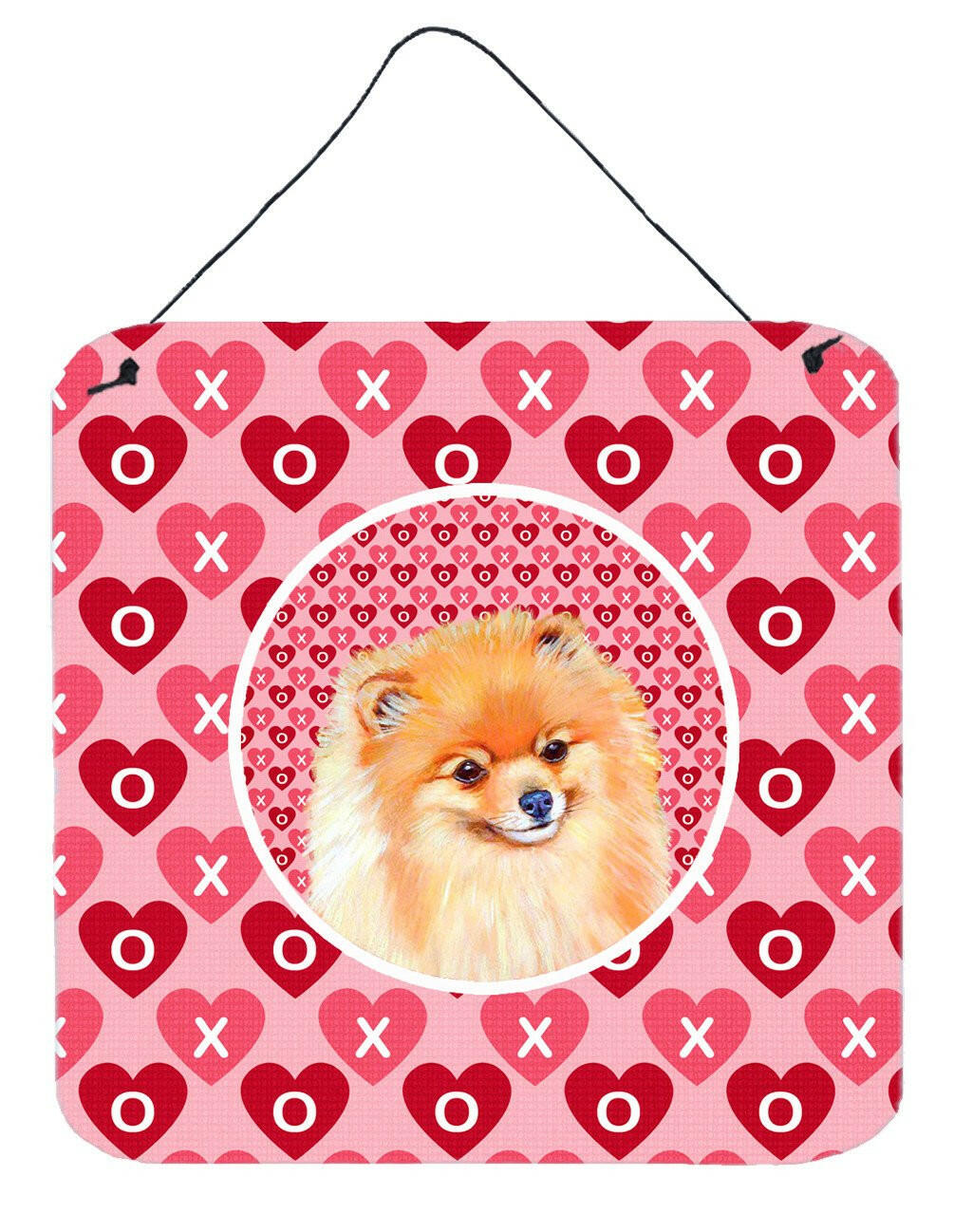 Pomeranian Valentine&#39;s Love and Hearts Wall or Door Hanging Prints by Caroline&#39;s Treasures