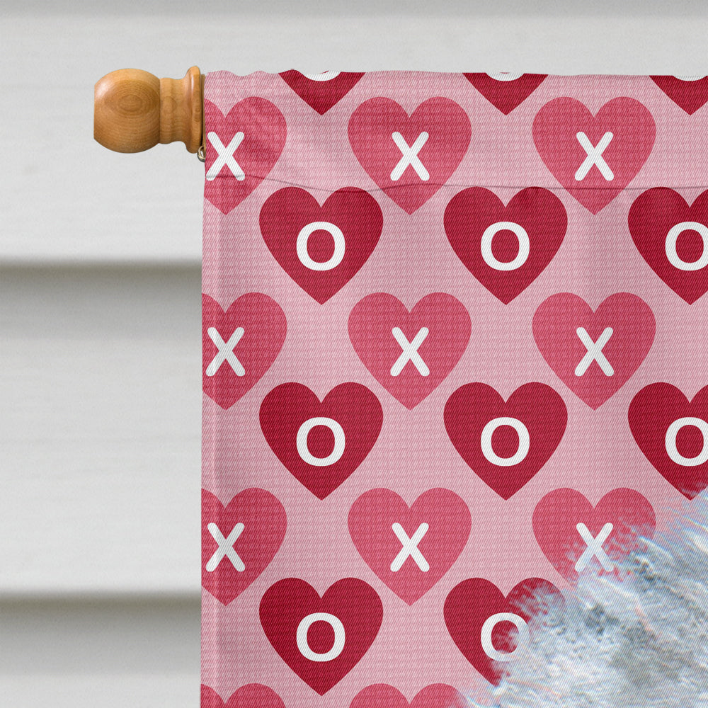Old English Sheepdog Hearts Love and Valentine's Day  Flag Canvas House Size  the-store.com.