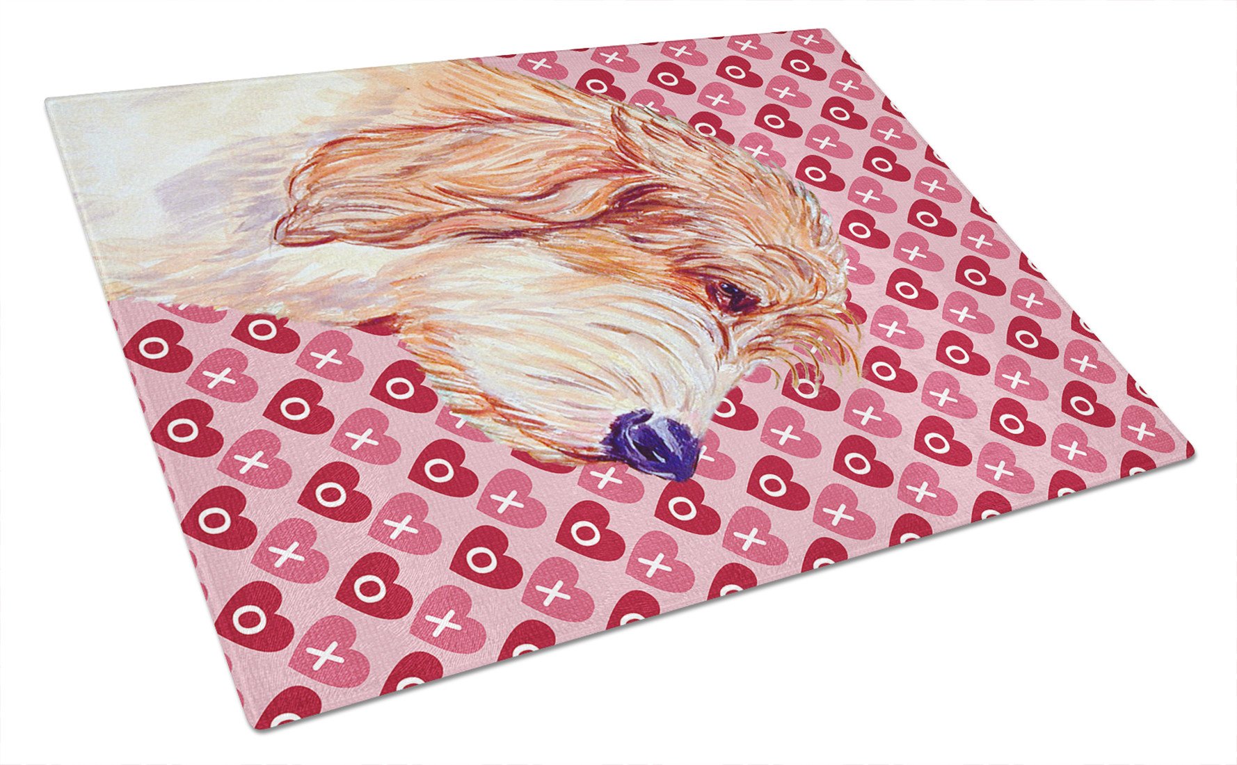 Petit Basset Griffon Vendeen Love and Valentine's Day Glass Cutting Board Large by Caroline's Treasures