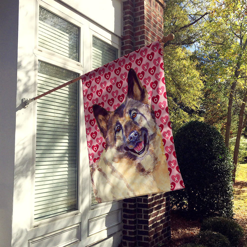 Norwegian Elkhound Hearts Love and Valentine's Day  Flag Canvas House Size