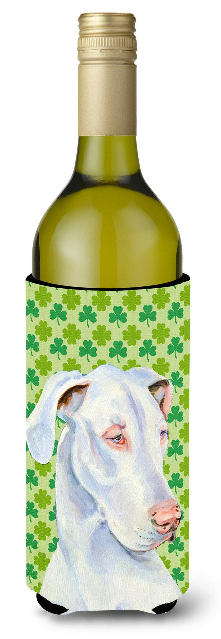 Great Dane St. Patrick&#39;s Day Shamrock  Wine Bottle Beverage Insulator Beverage Insulator Hugger by Caroline&#39;s Treasures