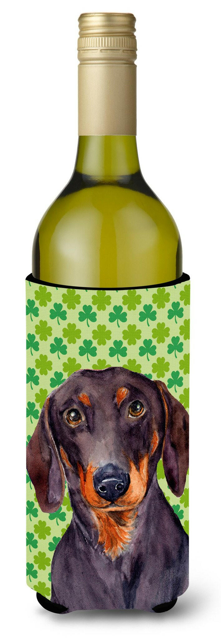 Dachshund St. Patrick&#39;s Day Shamrock  Wine Bottle Beverage Insulator Beverage Insulator Hugger by Caroline&#39;s Treasures