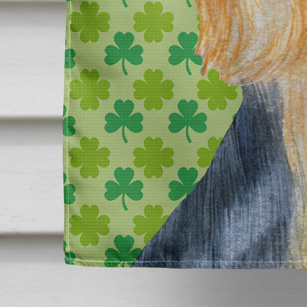 Silky Terrier St. Patrick's Day Shamrock Portrait Flag Canvas House Size