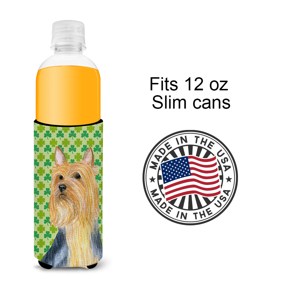 Silky Terrier St. Patrick's Day Shamrock Portrait Ultra Beverage Insulators for slim cans LH9181MUK